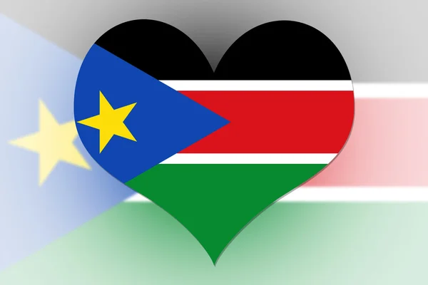 Zuid-Soedan vlag hart — Stockfoto