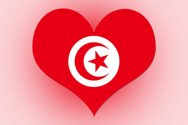 Tunesië vlag hart — Stockfoto