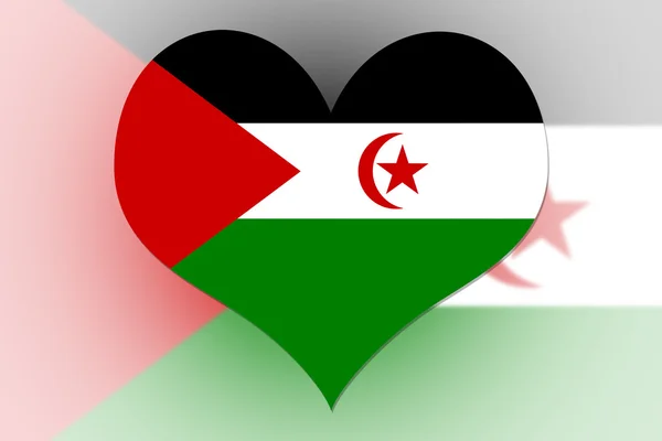 Sahara Zachodnia flaga serca — Zdjęcie stockowe