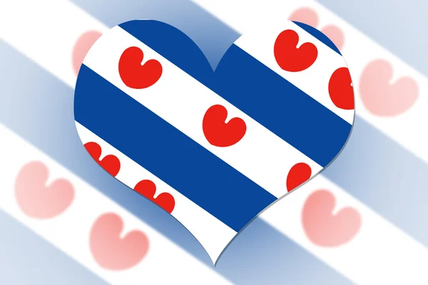 Frisian (friesland) Cuore di bandiera — Foto Stock