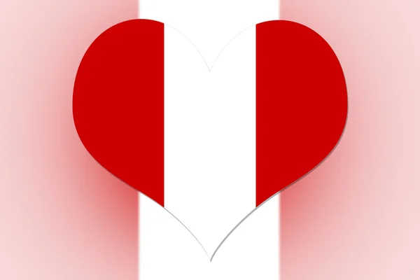 Perù Bandiera cuore — Foto Stock