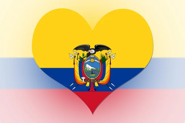 Equateur Drapeau coeur — Photo