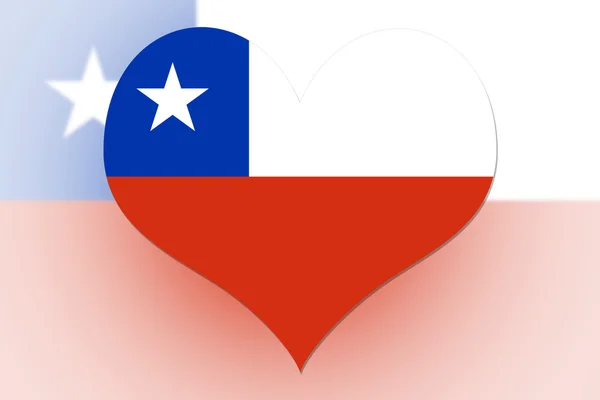 Chile vlajky srdce — Stock fotografie