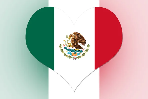 墨西哥国旗的心 — 图库照片