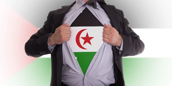 Businessman with Western Sahara flag t-shirt — Stock Photo, Image