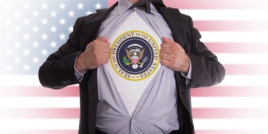 işadamı ile Başkanlık mührü t-shirt