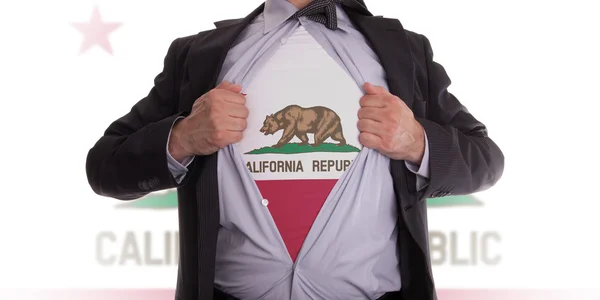 Businessman with California flag t-shirt — Stock Photo, Image