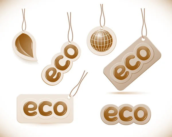 Címkék eco jel beállítása — Stock Vector
