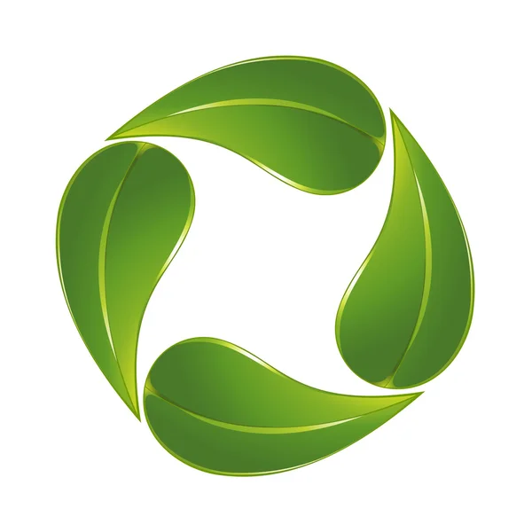 Ikona zeleného listu — Stockový vektor