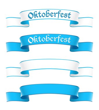 Oktoberfest banners in bavarian colors clipart