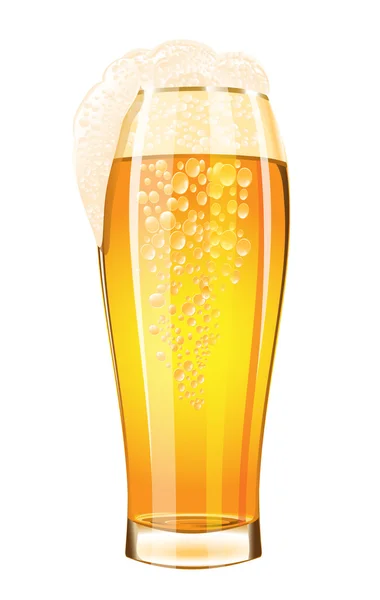 Glas Bier auf weißem Hintergrund — Stockvektor
