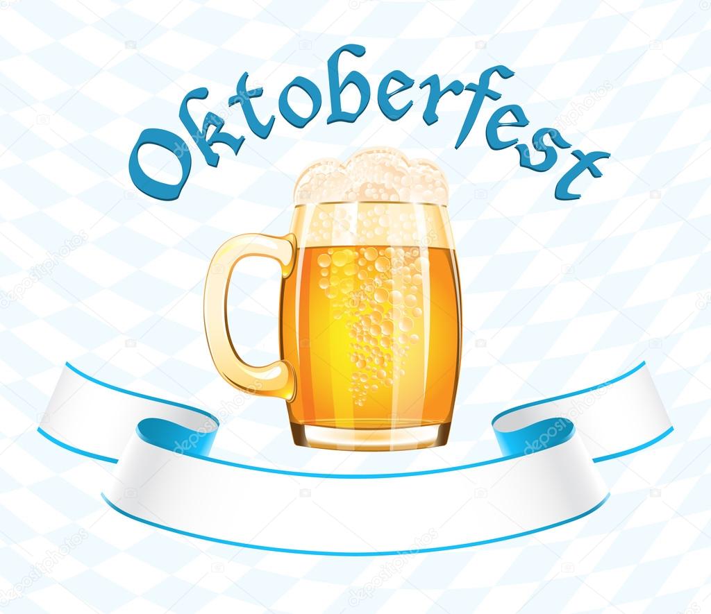 Oktoberfest banner with beer mug