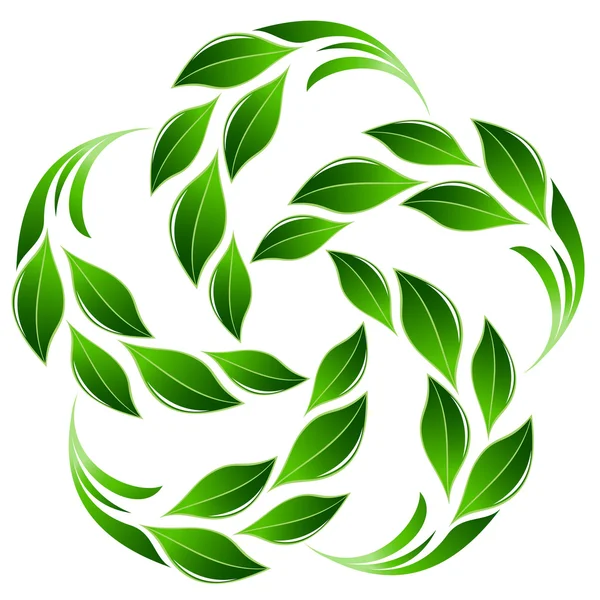 Groene blad bloem — Stockvector