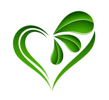 soyut bitki kalp öğesi simgesi