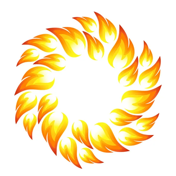 Fleur de feu, soleil — Image vectorielle