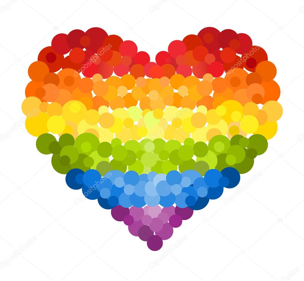 Confetti rainbow heart