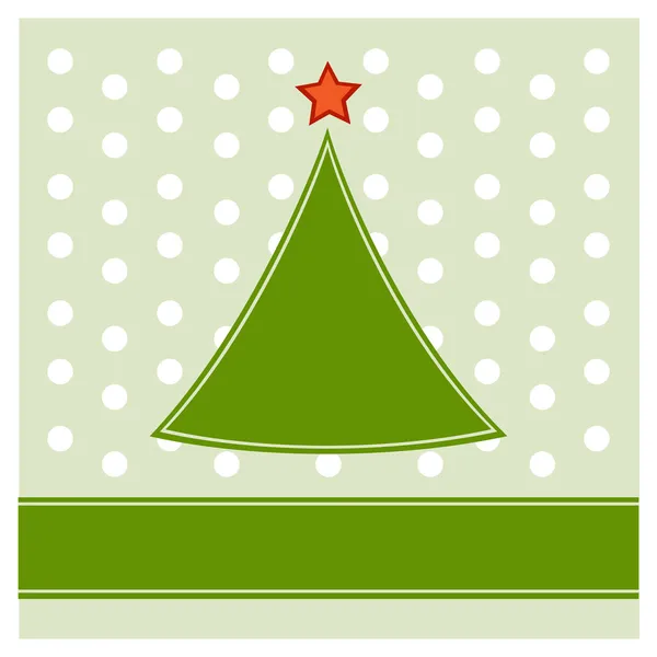 Arbre de Noël simple sur fond de motif à pois — Image vectorielle