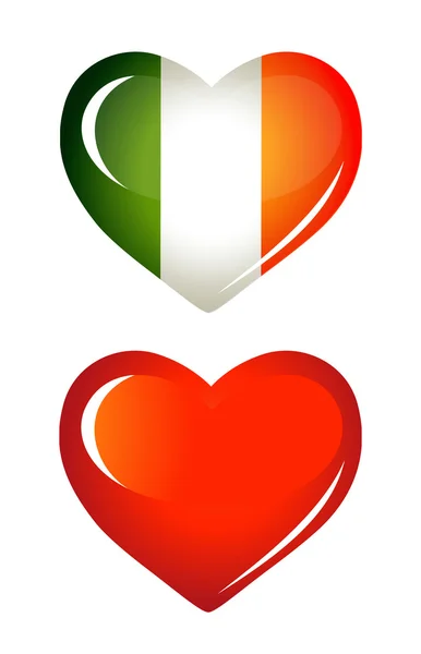 Irlanda bandiera come icona del cuore — Vettoriale Stock