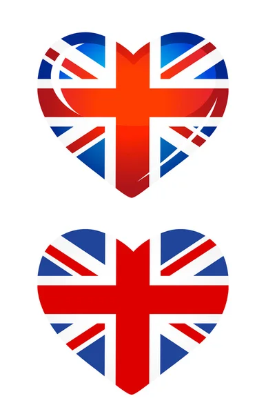 Land Britse vlag als hart pictogram — Stockvector