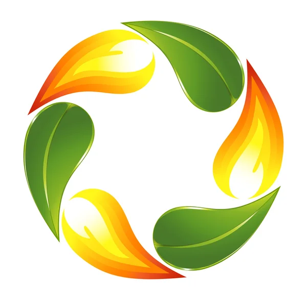 Fire and plant cycle — Stock Vector