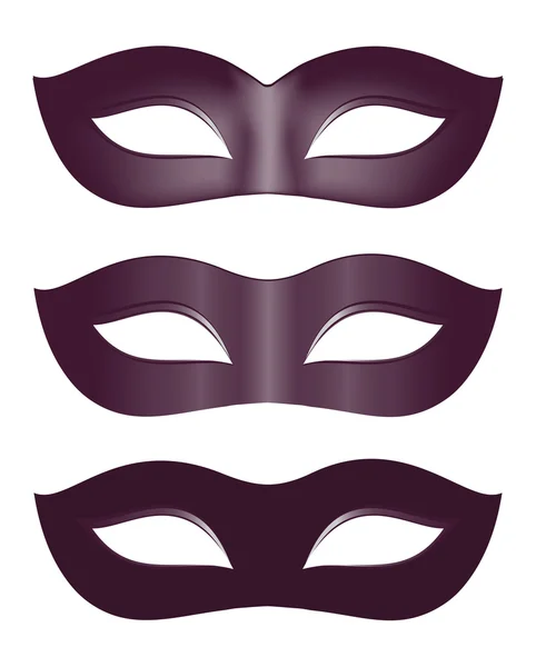 Máscaras de carnaval em preto — Vetor de Stock
