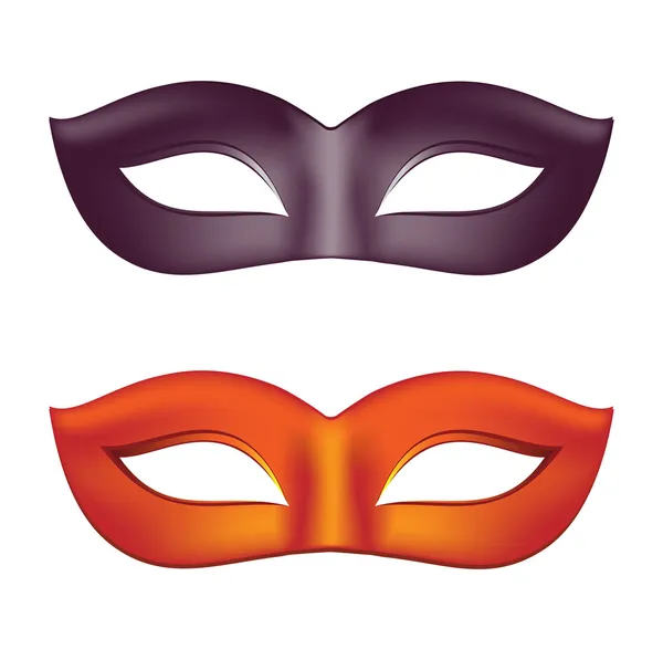 Carnaval maskers in zwart en rood — Stockvector