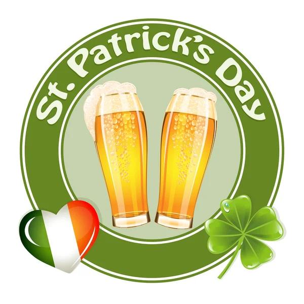 St.Patrick barátait nap banner két sör üveg — Stock Vector