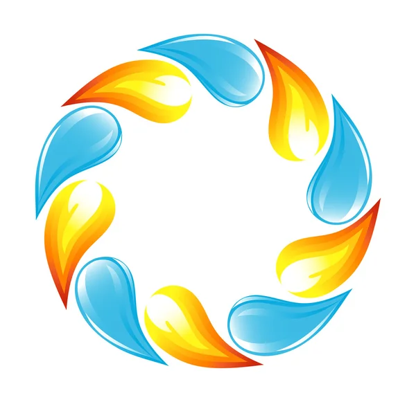 Circle of fire and water — Stock Vector