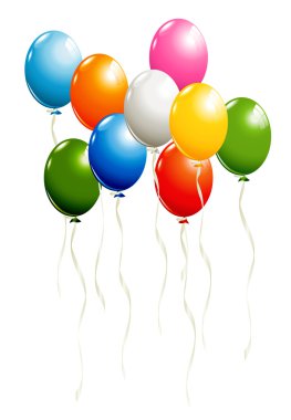 kümesi üzerinde beyaz izole balonlar