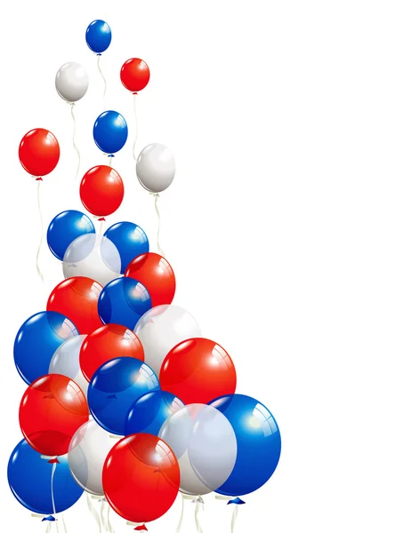 Ballons en blanc, bleu et rouge — Image vectorielle