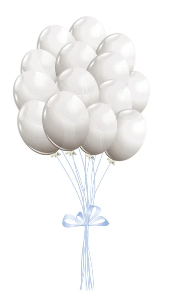 Palloncini d'aria bianca isolati su bianco — Vettoriale Stock