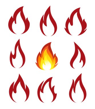 Collection of fire icons clipart