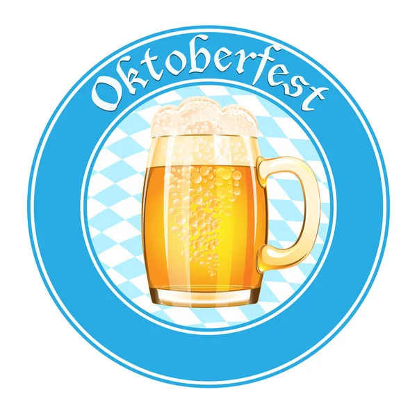 Bannière Oktoberfest avec tasse de bière — Image vectorielle