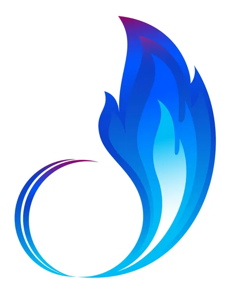 Abstract blue fire Megacoaster vlammen pictogram — Stockvector