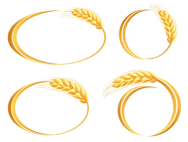 Conjunto de ícones de orelhas de trigo — Vetor de Stock