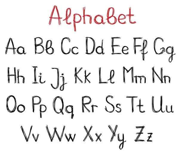 Letras del alfabeto dibujadas a mano — Archivo Imágenes Vectoriales