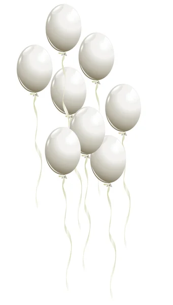 Ballons blancs volants — Image vectorielle