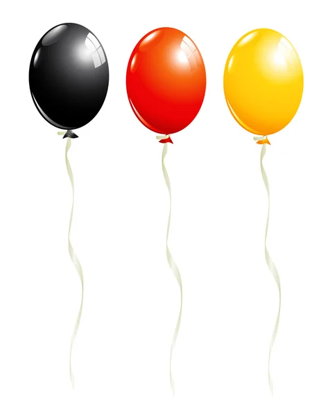 Ensemble de ballons en noir, rouge et or, en Allemagne colo national — Image vectorielle