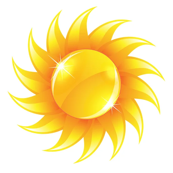 Bouton soleil brillant — Image vectorielle