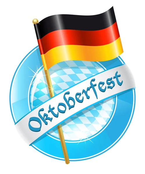 Bandeira redonda Oktoberfest com bandeira nacional da Alemanha — Vetor de Stock