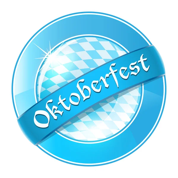 Oktoberfest round banner with ribbon — Stock Vector