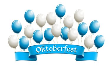 Oktoberfest afiş balonları bavari geleneksel renkleri