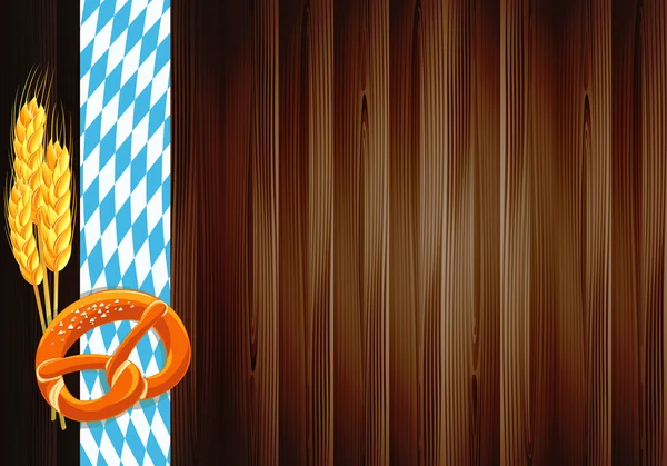 Oktoberfest kutlamaları tasarımı ile eski ahşap doku — Stok Vektör