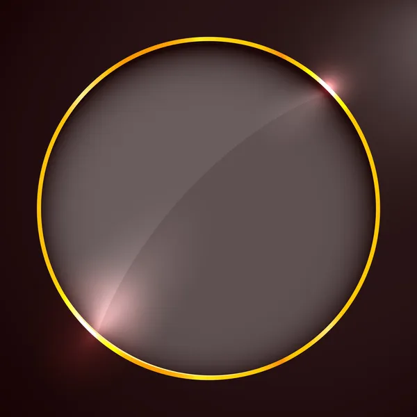Кругла рамка із золотою рамкою — стоковий вектор