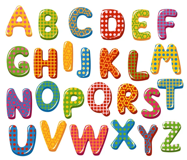 Τα γράμματα αλφαβήτου πολύχρωμο — Διανυσματικό Αρχείο