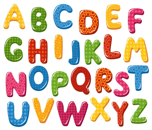Färgglada alfabetet bokstäver — Stock vektor