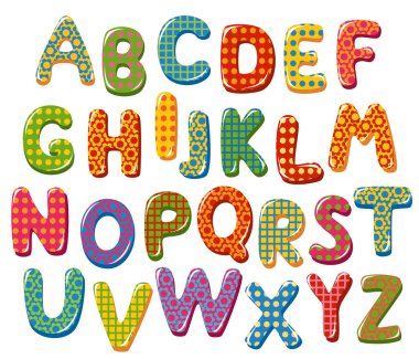 Colorful alphabet letters clipart