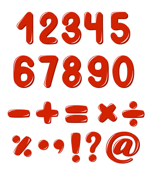 Набор чисел и знаков препинания
