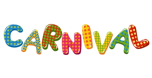 Farbenfroher Karnevalstext — Stockvektor