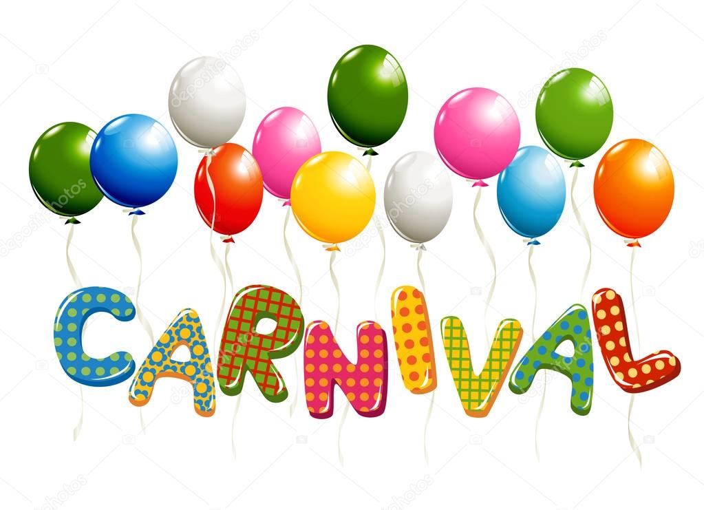 Colorful Carnival Text with balloons